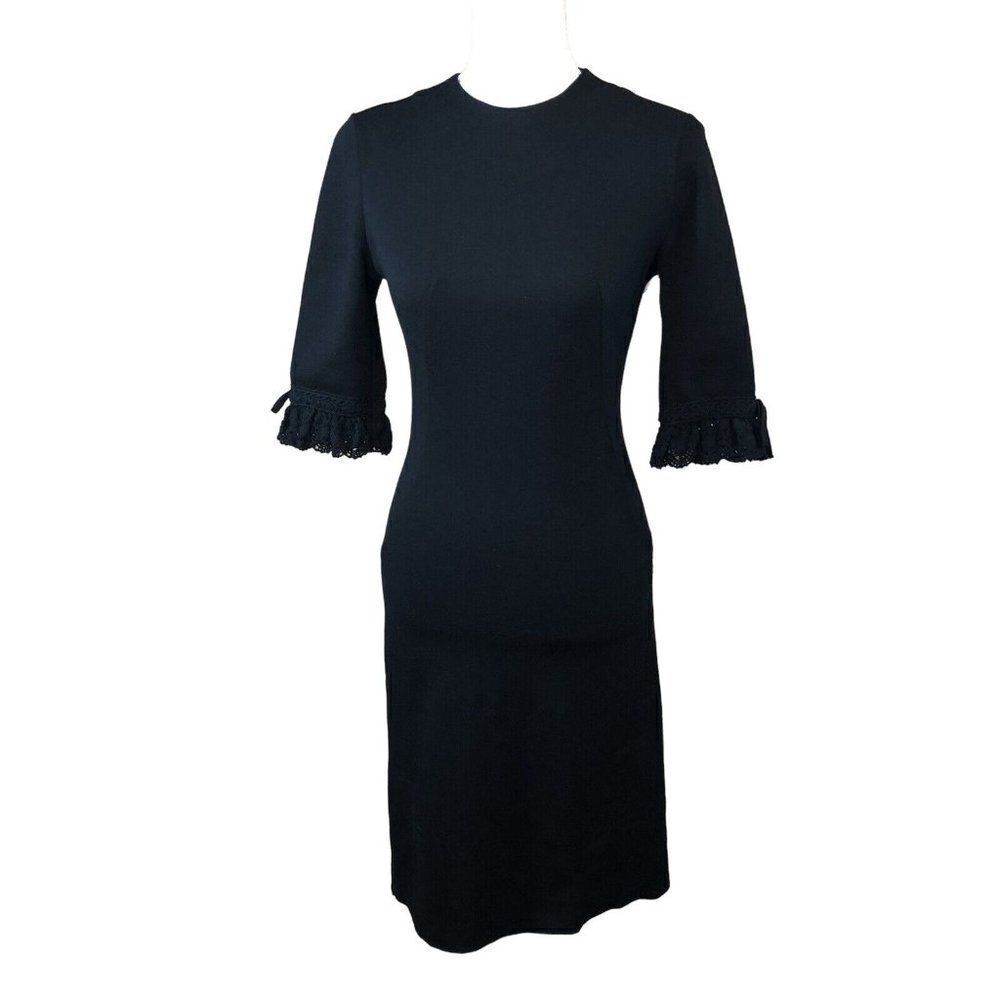 Vtg 60's Jonathon Logan Mod Stretch Bodycon 7 Black Wriggle Dress Mrs Maisel